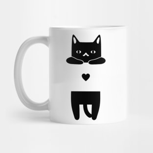 Cute kitten and black heart Mug